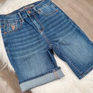 U.S Polo Assn Classic Mid Rise Denim Shorts Size 0
